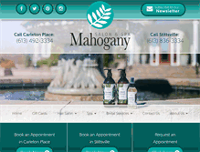 Tablet Screenshot of mahoganysalonandspa.com